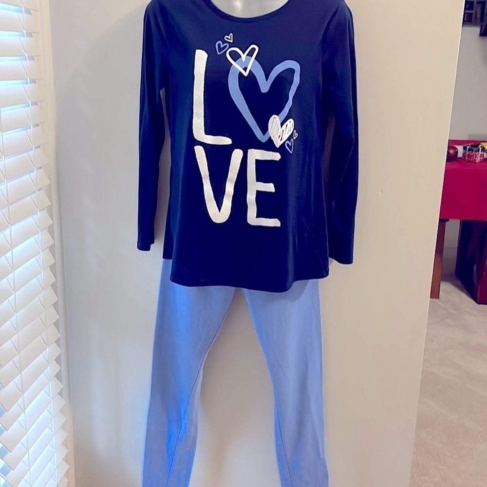 Justice Blue Long Sleeve & Leggings Set
